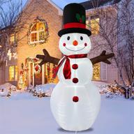 🎄 myh deco 6ft inflatable snowman: christmas blow-up yard decorations with led light - outdoor/indoor, clearance logo
