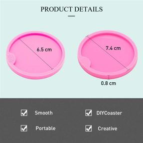 img 4 attached to 🏡 2 Pack DIY Round Coaster Silicone Mold for Epoxy Resin Casting - 6.5cm/7.3cm Diameter - Molds for Casting and Home Decoration