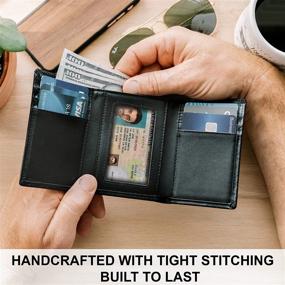 img 2 attached to Enhanced Trifold Wallet with Superior Blocking Capacity for Men's Accessories