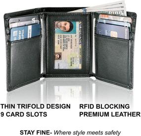 img 3 attached to Enhanced Trifold Wallet with Superior Blocking Capacity for Men's Accessories