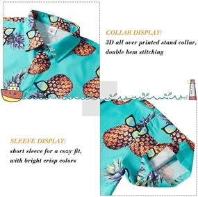 img 1 attached to 👕 Boys' Short Sleeve Hawaiian Shirts with Cool Cartoon Print - Little & Big Boy's Button Down Aloha Dress Tops T-Shirt for Kids 7-14T