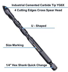 img 1 attached to 🔧 Aiyun Tile Glass Drill Set: 7 Piece, 3-12mm High-Quality Tools