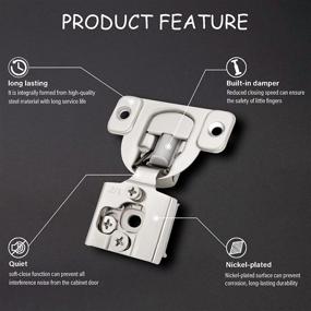 img 3 attached to 🔧 20-Pack 1/2 inch Overlay Soft Close Cabinet Hinge, 105° Concealed Hinges, 3-Way Adjustable Face Frame Kitchen Cabinet Door Hinges, Nickel Plated Stainless Steel Concealed Hinge