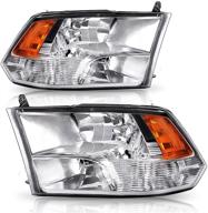 🚗 upgrade your dodge ram: autosaver88 headlight assembly atha0070 - chrome housing with daytime running lamps - compatible with 09-18 dodge ram 1500 2500 3500 pickup quad logo