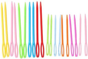 img 2 attached to 🧵 Hekisn Large-Eye Plastic Sewing Needles: Colorful Safety Lacing Needles for DIY Sewing Handmade Crafts - 20 Pieces, 2 Sizes - 3.5 &amp; 2.76 inch