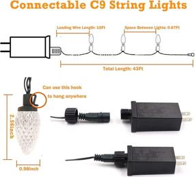 img 2 attached to 🎄 2-Pack Extendable 33FT 50LED C9 Christmas Lights: Waterproof Warm White LED String Lights for Indoor/Outdoor Xmas Tree Decoration