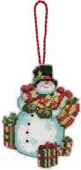 🎄 snowman christmas ornament kit - dimensions counted cross stitch, 3.25'' x 4.25'' logo