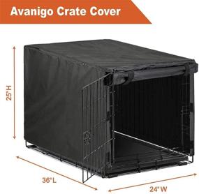 img 3 attached to 🐶 Avanigo Black Dog Crate Cover: Waterproof, Durable Kennel Cover for Metal Crates - 24 36 42 48 Inches - Indoor/Outdoor Pet Cage Shield