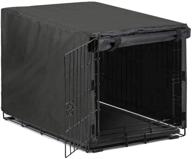 🐶 avanigo black dog crate cover: waterproof, durable kennel cover for metal crates - 24 36 42 48 inches - indoor/outdoor pet cage shield логотип