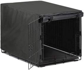 img 4 attached to 🐶 Avanigo Black Dog Crate Cover: Waterproof, Durable Kennel Cover for Metal Crates - 24 36 42 48 Inches - Indoor/Outdoor Pet Cage Shield