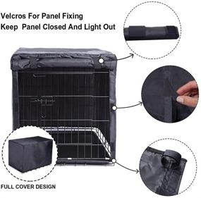 img 2 attached to 🐶 Avanigo Black Dog Crate Cover: Waterproof, Durable Kennel Cover for Metal Crates - 24 36 42 48 Inches - Indoor/Outdoor Pet Cage Shield