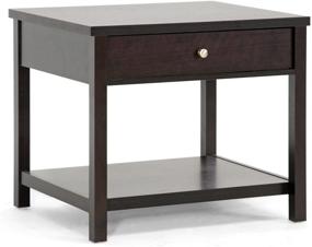 img 3 attached to 🏷️ Baxton Studio Nashua Modern Accent Table and Nightstand: Stylish Brown Furniture for Any Room