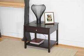 img 2 attached to 🏷️ Baxton Studio Nashua Modern Accent Table and Nightstand: Stylish Brown Furniture for Any Room