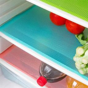 img 4 attached to 🧊 AKINLY 9 Pack Refrigerator Mats: Waterproof, Washable, Colorful Fridge Liners for Shelves, Drawers, and Tables