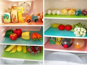 img 3 attached to 🧊 AKINLY 9 Pack Refrigerator Mats: Waterproof, Washable, Colorful Fridge Liners for Shelves, Drawers, and Tables
