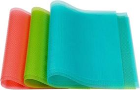 img 1 attached to 🧊 AKINLY 9 Pack Refrigerator Mats: Waterproof, Washable, Colorful Fridge Liners for Shelves, Drawers, and Tables