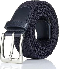 img 4 attached to 👔 Medium Men's Elastic Braided Stretch Accessories - BSLLNEK