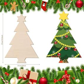 img 2 attached to 🎄 Set of 4 Unfinished Christmas Wooden Ornaments - 15 x 10 Inch Tree Wood Craft Cutouts for DIY Decoration at Christmas Party