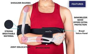 img 1 attached to 🤕 Shoulder Immobilizer Brace - Youth Shoulder Stabilizer Compression Support for Rotator Cuff Surgery, WC Shoulder Support Sling, Left-Right Arm Sling - Size 5 (46"-52")