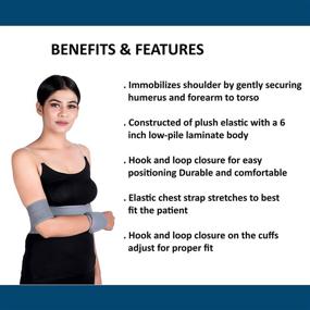 img 2 attached to 🤕 Shoulder Immobilizer Brace - Youth Shoulder Stabilizer Compression Support for Rotator Cuff Surgery, WC Shoulder Support Sling, Left-Right Arm Sling - Size 5 (46"-52")