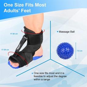 img 2 attached to 🦶 Supregear Adjustable Night Splint for Plantar Fasciitis, Breathable Plantar Brace with Spiky Massage Ball and Reusable Hot Cold Gel Pack - Relieve Achilles Tendonitis, Foot Drop, Heel Ankle Arch Foot Pain