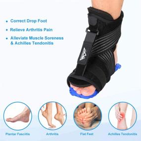 img 3 attached to 🦶 Supregear Adjustable Night Splint for Plantar Fasciitis, Breathable Plantar Brace with Spiky Massage Ball and Reusable Hot Cold Gel Pack - Relieve Achilles Tendonitis, Foot Drop, Heel Ankle Arch Foot Pain