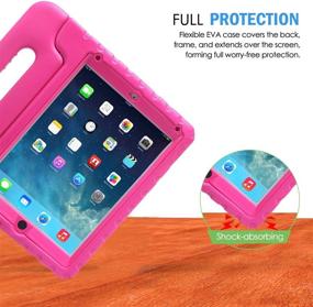 img 2 attached to HDE Case For IPad Air 2 - Kids Shockproof Bumper Hard Cover Handle Stand With Built In Screen Protector For Apple IPad Air 2 - 2014 Release 2Nd Generation (Hot Pink)