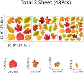 img 1 attached to Наклейка на стену с кленовым листом на День благодарения (48 шт.) - водяной маркер для оконных листьев осени | декор гостиной, осенние наклейки | украшение для вечеринки
