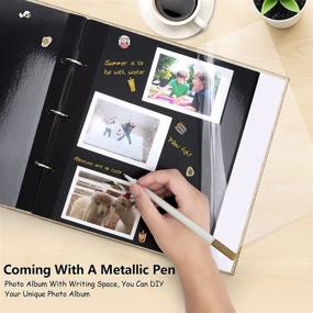 img 3 attached to 📷 Self Adhesive Photo Album for 3 Ring Binder Hold 4x6 5x7 8x10 Photos - Large DIY Scrapbook with Writing Space for Wedding, Family, Baby, Travel - 60 Pages