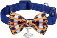 stylish blueberry pet safety breakaway cat collars: 18 patterns featuring handmade bow tie and cute charm logo