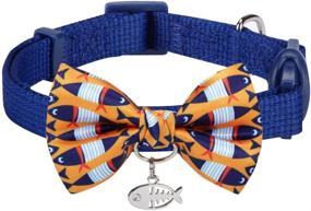 img 4 attached to Stylish Blueberry Pet Safety Breakaway Cat Collars: 18 Patterns featuring Handmade Bow Tie and Cute Charm