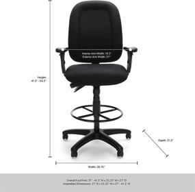 img 2 attached to 🪑 OFM 125-DK Ergonomic Task Chair with Arms and Drafting Kit: Comfortable Mid Back Design in Black