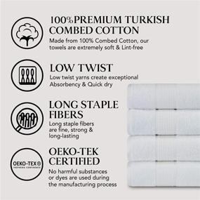 img 2 attached to 🛀 Adobella 4 Premium Turkish Bath Collection Towels – High-Quality 100% Combed Turkish Cotton, 600 GSM, Super Plush and Quick Dry – Set of 4 White 27 x 54 inch Bath Towels