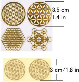 img 2 attached to 🌿 Sacred Geometry Orgone Sticker Set - Flower of Life/Tree of Life Design with Golden Metal and Stickers - 4pcs Metal & 40pcs Golden Stickers