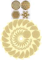 🌿 sacred geometry orgone sticker set - flower of life/tree of life design with golden metal and stickers - 4pcs metal & 40pcs golden stickers logo