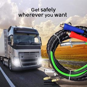 img 1 attached to 🚚 Wolltex 3-in-1 Wrap Air Power Line 15ft: Heavy Duty Semi Truck Trailer Electrical Cable ABS Wire & Air Hose Assembly with Aluminum Service Emergency Glad Hands and Accessories