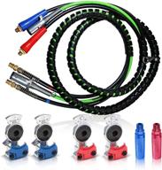 🚚 wolltex 3-in-1 wrap air power line 15ft: heavy duty semi truck trailer electrical cable abs wire & air hose assembly with aluminum service emergency glad hands and accessories logo