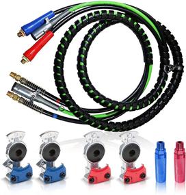 img 3 attached to 🚚 Wolltex 3-in-1 Wrap Air Power Line 15ft: Heavy Duty Semi Truck Trailer Electrical Cable ABS Wire & Air Hose Assembly with Aluminum Service Emergency Glad Hands and Accessories