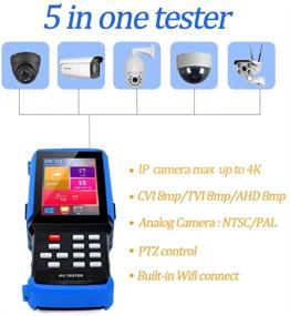 img 1 attached to 4 Inch Portable CCTV Tester up to 4K 8MP H265 Camera - IP/CVBS/Analog/AHD/TVI/CVI Support, Built-in WiFi, PoE Power Output, PTZ Control, Onvif Compatible
