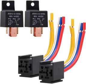 img 4 attached to 🚘 EHDIS 2 Packs Car Relay with Harness: Heavy-Duty 5-Pin 80A 12V Relay with Socket Plug – Automotive Relay JD2912-1Z-12VDC 80A 14VDC