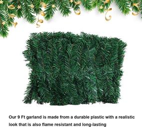 img 1 attached to 9-Foot Christmas Garland: Portico Green Holiday Decor for Outdoor or Indoor Use in Home Garden, Artificial Greenery for Wedding Party Decorations