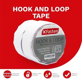 img 3 attached to 👥 White XFasten Adhesive Hook and Loop Tape - 1.5-Inch x 10-Foot Double-Sided Sticky Back Tape for Textile, Tools, and Gardening Beds