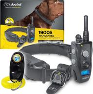 🐶 enhanced dog training: dogtra 1900s handsfree remote collar with 3/4 mile range, waterproof design, rechargeable battery, static & vibration modes, hands-free controller - plus petstek clicker logo