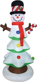 img 4 attached to 🎄 6 FT Christmas Inflatable Snowman with Branch Hand LED Lights - Fun Indoor-Outdoor Yard Lawn Decoration for Xmas Holiday Blow Up Party Display