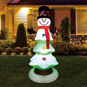 img 3 attached to 🎄 6 FT Christmas Inflatable Snowman with Branch Hand LED Lights - Fun Indoor-Outdoor Yard Lawn Decoration for Xmas Holiday Blow Up Party Display