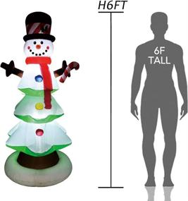img 2 attached to 🎄 6 FT Christmas Inflatable Snowman with Branch Hand LED Lights - Fun Indoor-Outdoor Yard Lawn Decoration for Xmas Holiday Blow Up Party Display
