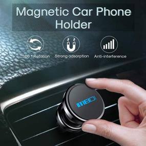 img 3 attached to 📱 MEIDI Air Vent Magnetic Phone Holder: 360 Rotation Car Mount for iPhone, Samsung, HTC & More (Black)