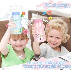 img 2 attached to 🍼 Kawaii Cartoon Water Bottle: 16oz/480ML Portable Shake Bottle for Kids, Girls & Adults - Red