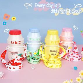 img 3 attached to 🍼 Kawaii Cartoon Water Bottle: 16oz/480ML Portable Shake Bottle for Kids, Girls & Adults - Red