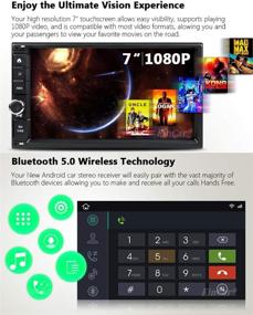 img 1 attached to Автомагнитола Android 10 Double Din с Bluetooth, Android Auto, Carplay, GPS, сенсорным экраном 7 🚗 дюймов, WiFi, 1080P, USB, AM FM цифровым медиаплеером, автомагнитола, поддержкой внешнего микрофона